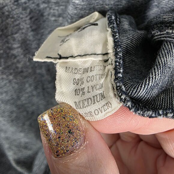 FLAX Gray Fitted Reversible Cropped Top Stretch Size Medium Neutral Casual Basic - Picture 4 of 6